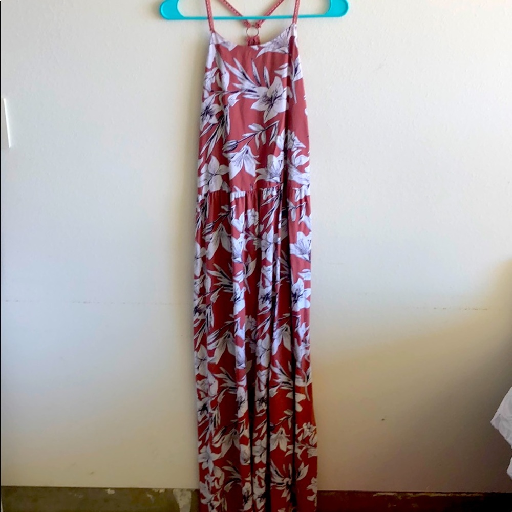 Pink and white floral dress